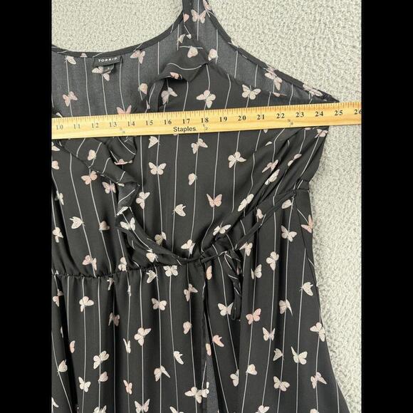Torrid Shirt Womens 3X Black Floral Sleeveless Wrap Plus Size Blouse Top - Picture 5 of 9